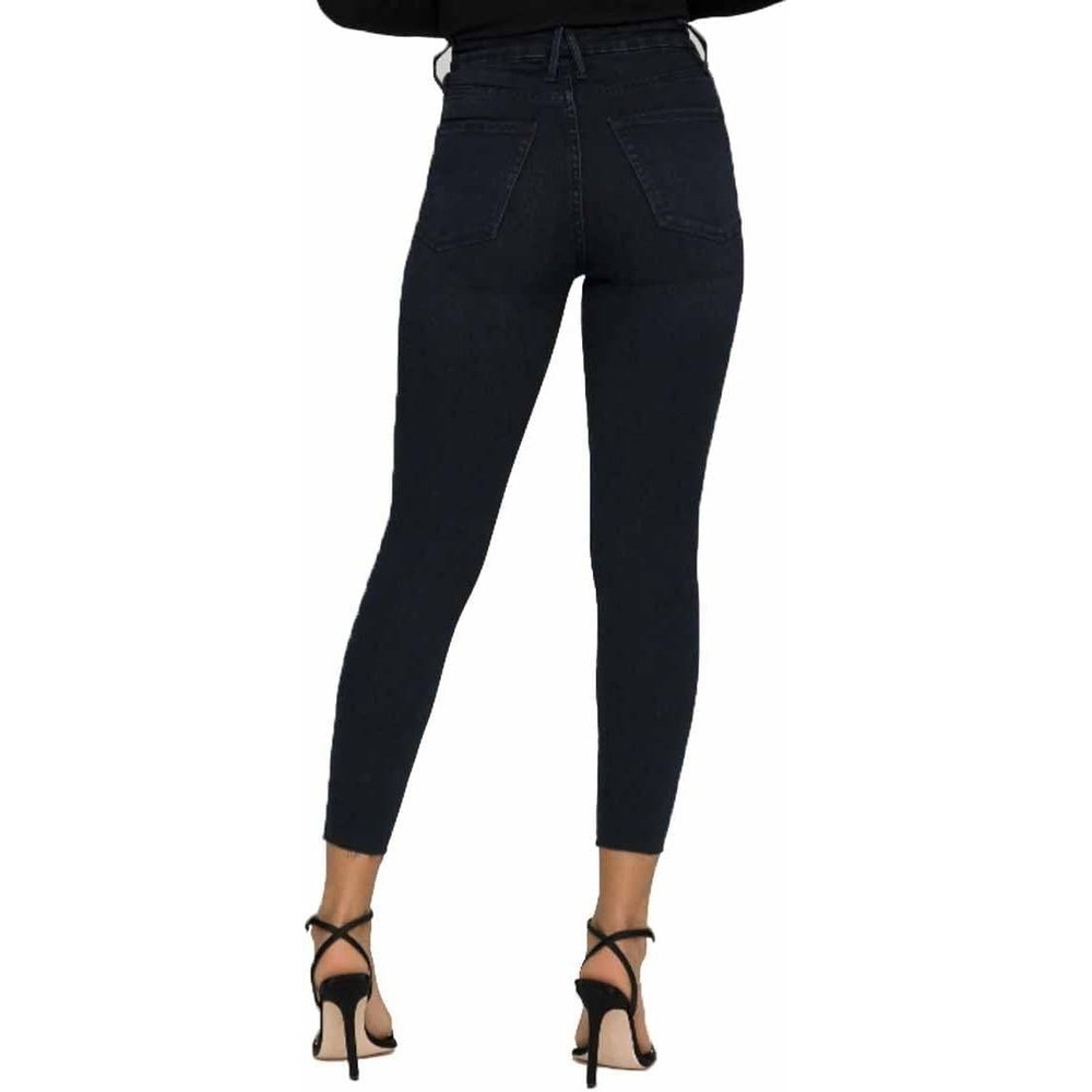 NWT Good American Good Waist Crop Raw Hem Jeans Blue631 Dark Wash 14/32